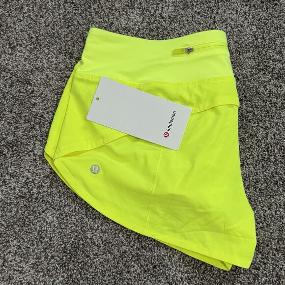 Lululemon Speed Up LR 2.5” Yellow Highlighter Neon Shorts Size 8 NWT - Picture 2 of 10